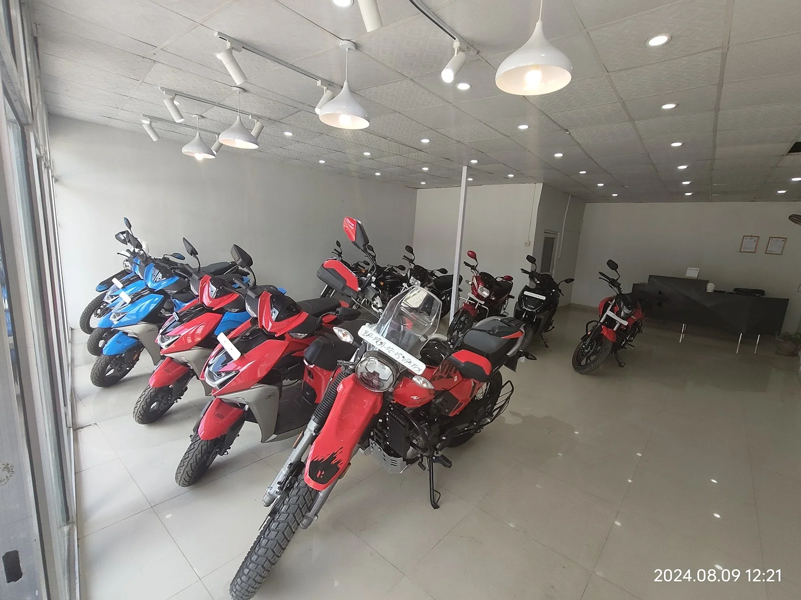 Hero Xpulse motorcycle in the showroom